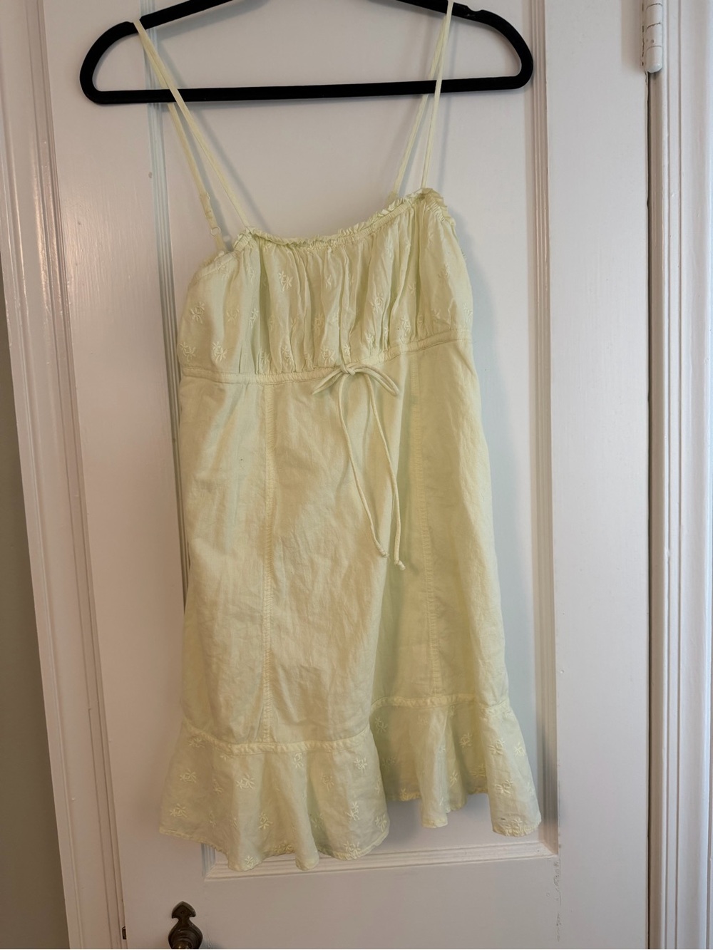 American Eagle Outfitters Pale Yellow Smocked Top